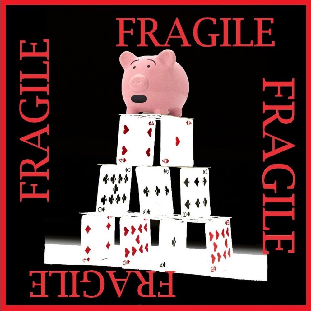100 FRAGILE Stickers, Pig & Cards, High Gloss, Square, PRICE IS FIRM - Picture 3 of 3